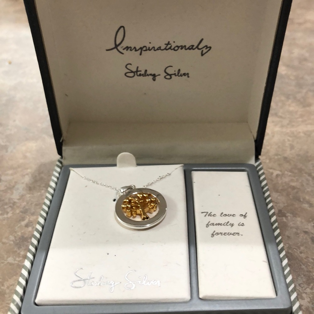 NWT  sterling silver family tree necklace